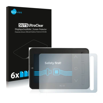 Front side of a product packaging with the brand logo Savvies. Next to it is the device ISDT BG-8S shown with the correspondin