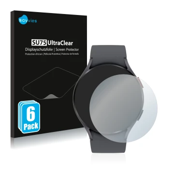 Front side of a product packaging with the brand logo Savvies. Next to it is the device Garmin Fenix 6S Pro shown with the cor