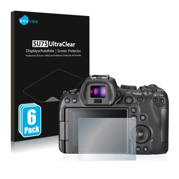 Front side of a product packaging with the brand logo Savvies. Next to it is the device Sony A7S III shown with the correspond