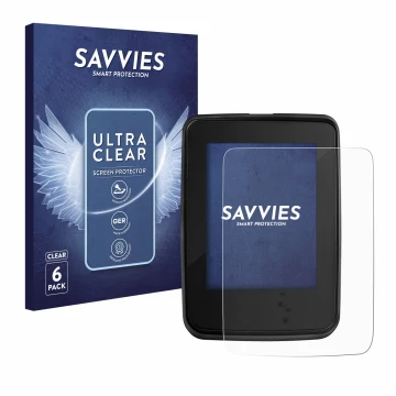 Front side of a product packaging with the brand logo Savvies. Next to it is the device Giant RideDash Evo shown with the corr