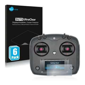 Front side of a product packaging with the brand logo Savvies. Next to it is the device FlySky FS-i6S shown with the correspon