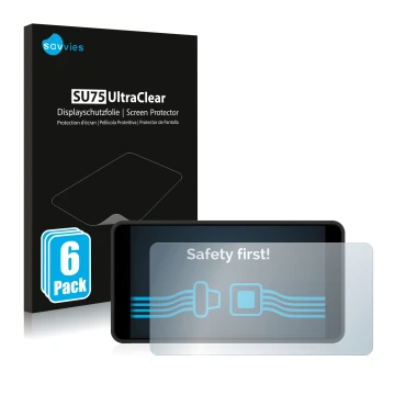 Front side of a product packaging with the brand logo Savvies. Next to it is the device Portkeys PT5 II shown with the corresp