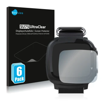 Front side of a product packaging with the brand logo Savvies. Next to it is the device Aqualung i330r shown with the correspo