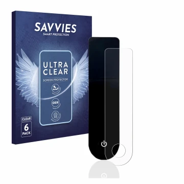 Front side of a product packaging with the brand logo Savvies. Next to it is the device Xiaomi Mi 3 E-Scooter shown with the c