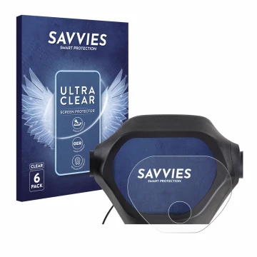Front side of a product packaging with the brand logo Savvies. Next to it is the device Epowerfun ePF-2 shown with the corresp