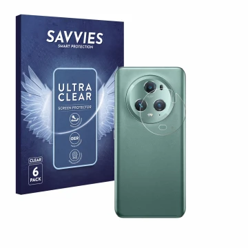 Front side of a product packaging with the brand logo Savvies. Next to it is the device Honor Magic 5 Pro (ONLY Camera Lens) s