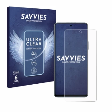 Front side of a product packaging with the brand logo Savvies. Next to it is the device Huawei nova 11i shown with the corresp