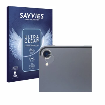 Front side of a product packaging with the brand logo Savvies. Next to it is the device Apple iPad Pro 12.9