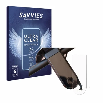 Front side of a product packaging with the brand logo Savvies. Next to it is the device NIU KQi3 Max shown with the correspond