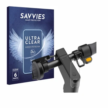 Front side of a product packaging with the brand logo Savvies. Next to it is the device Segway Ninebot KickScooter MAX G2D sho