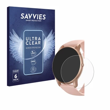 Front side of a product packaging with the brand logo Savvies. Next to it is the device Parsonver SR1 1.32