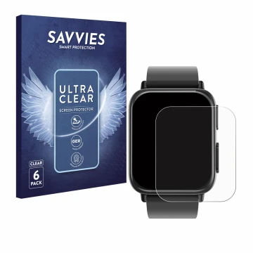 Front side of a product packaging with the brand logo Savvies. Next to it is the device Kardena Care Plus 2 shown with the cor