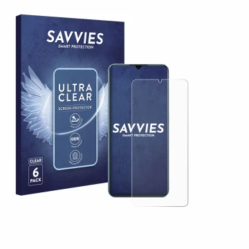 Front side of a product packaging with the brand logo Savvies. Next to it is the device Oppo A78 5G shown with the correspondi