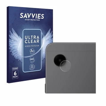 Front side of a product packaging with the brand logo Savvies. Next to it is the device Samsung Galaxy Tab A9 WiFi (ONLY Camer