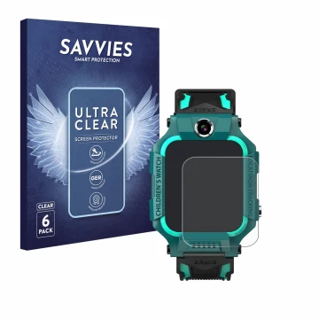 Front side of a product packaging with the brand logo Savvies. Next to it is the device Retoo Smartwatch 1.44