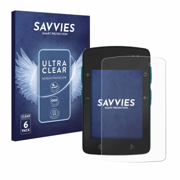 Front side of a product packaging with the brand logo Savvies. Next to it is the device TwoNav Roc shown with the correspondin
