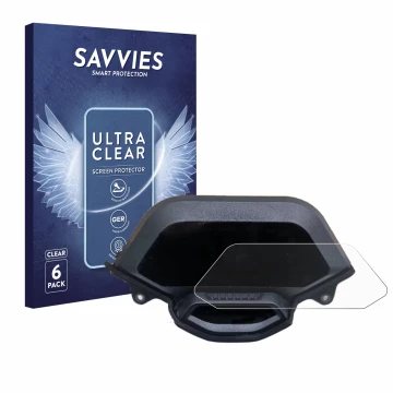 Front side of a product packaging with the brand logo Savvies. Next to it is the device Segway Ninebot GT1 shown with the corr