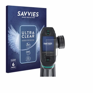 Front side of a product packaging with the brand logo Savvies. Next to it is the device DumboRC DDF-350 shown with the corresp