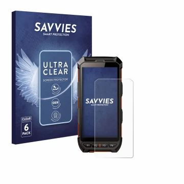 Front side of a product packaging with the brand logo Savvies. Next to it is the device iDTronic C9 RED shown with the corresp