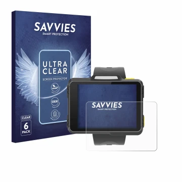 Front side of a product packaging with the brand logo Savvies. Next to it is the device Newland WD1 shown with the correspondi