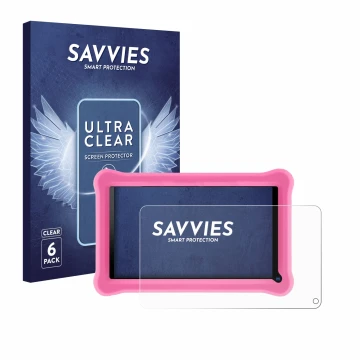 Front side of a product packaging with the brand logo Savvies. Next to it is the device Sannuo K708 7