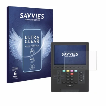 Front side of a product packaging with the brand logo Savvies. Next to it is the device Polyend Tracker Mini shown with the co