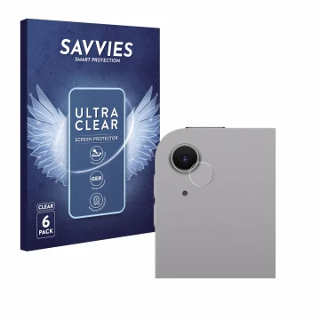 Front side of a product packaging with the brand logo Savvies. Next to it is the device Apple iPad Air 11