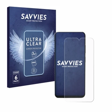 Front side of a product packaging with the brand logo Savvies. Next to it is the device Doogee N55 Pro shown with the correspo