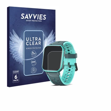 Front side of a product packaging with the brand logo Savvies. Next to it is the device Joyele H79 1.5