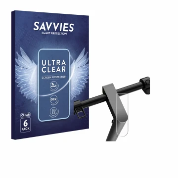 Front side of a product packaging with the brand logo Savvies. Next to it is the device Navee S65 shown with the corresponding