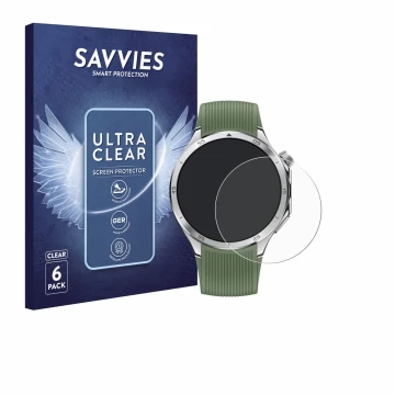 Front side of a product packaging with the brand logo Savvies. Next to it is the device OnePlus Watch 3 shown with the corresp