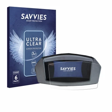 Front side of a product packaging with the brand logo Savvies. Next to it is the device Yamaha NMAX 125 2024 shown with the co