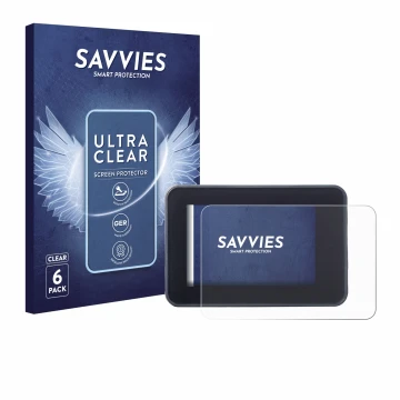 Front side of a product packaging with the brand logo Savvies. Next to it is the device Yamaha MT-07 2023 shown with the corre