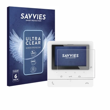 Front side of a product packaging with the brand logo Savvies. Next to it is the device Biticino 344672 shown with the corresp