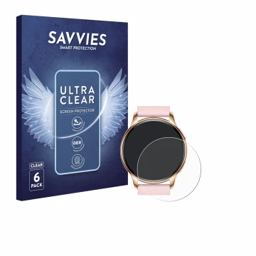 Front side of a product packaging with the brand logo Savvies. Next to it is the device Maoo VT.11 shown with the correspondin