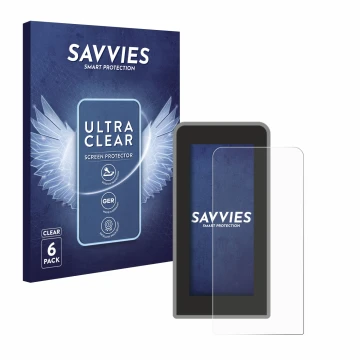 Front side of a product packaging with the brand logo Savvies. Next to it is the device Tenways CGO600 Pro shown with the corr