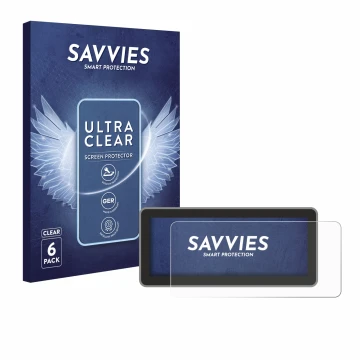 Front side of a product packaging with the brand logo Savvies. Next to it is the device Vantrue Nexus 4 Pro shown with the cor