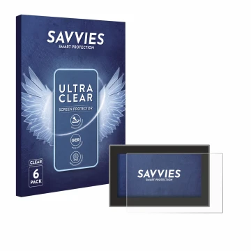 Front side of a product packaging with the brand logo Savvies. Next to it is the device Headrush Flex Prime shown with the cor