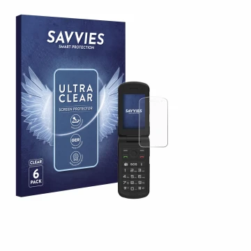 Front side of a product packaging with the brand logo Savvies. Next to it is the device AGM M10 shown with the corresponding s