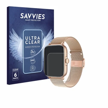 Front side of a product packaging with the brand logo Savvies. Next to it is the device Pireware Elegance 4 shown with the cor