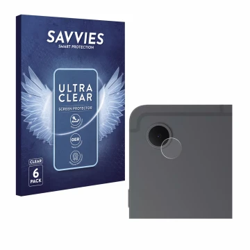 Front side of a product packaging with the brand logo Savvies. Next to it is the device Samsung Galaxy Tab S10 Lite 5G (ONLY C