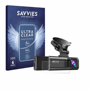 Front side of a product packaging with the brand logo Savvies. Next to it is the device Redtiger F7NP shown with the correspon