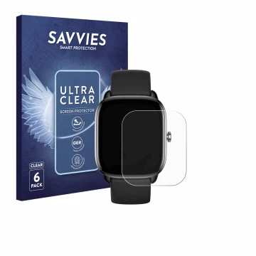 Front side of a product packaging with the brand logo Savvies. Next to it is the device Sector Smartwatch S-07 shown with the 