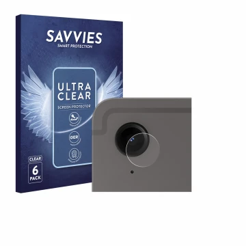 Front side of a product packaging with the brand logo Savvies. Next to it is the device Samsung Galaxy Tab S9 FE (ONLY Camera 
