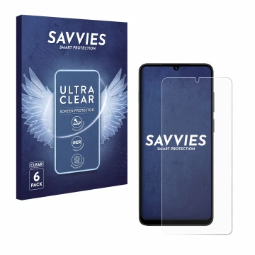 Front side of a product packaging with the brand logo Savvies. Next to it is the device Honor X5c Plus shown with the correspo