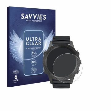 Front side of a product packaging with the brand logo Savvies. Next to it is the device North Edge Apache 46 shown with the co