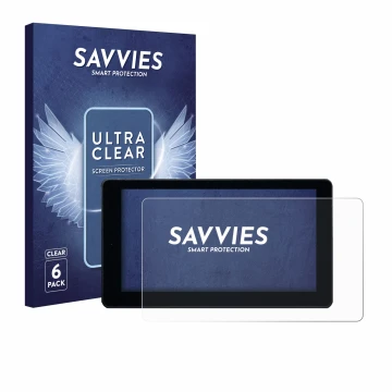 Front side of a product packaging with the brand logo Savvies. Next to it is the device Zontes 368K shown with the correspondi
