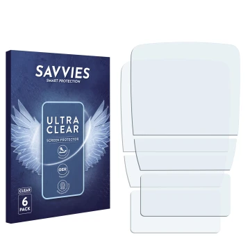 Front side of a product packaging with the brand logo Savvies. Next to it is the corresponding screen protector.