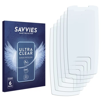 Front side of a product packaging with the brand logo Savvies. Next to it is the corresponding screen protector.