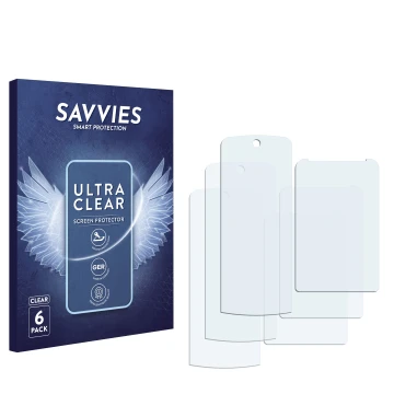 Front side of a product packaging with the brand logo Savvies. Next to it is the corresponding screen protector.